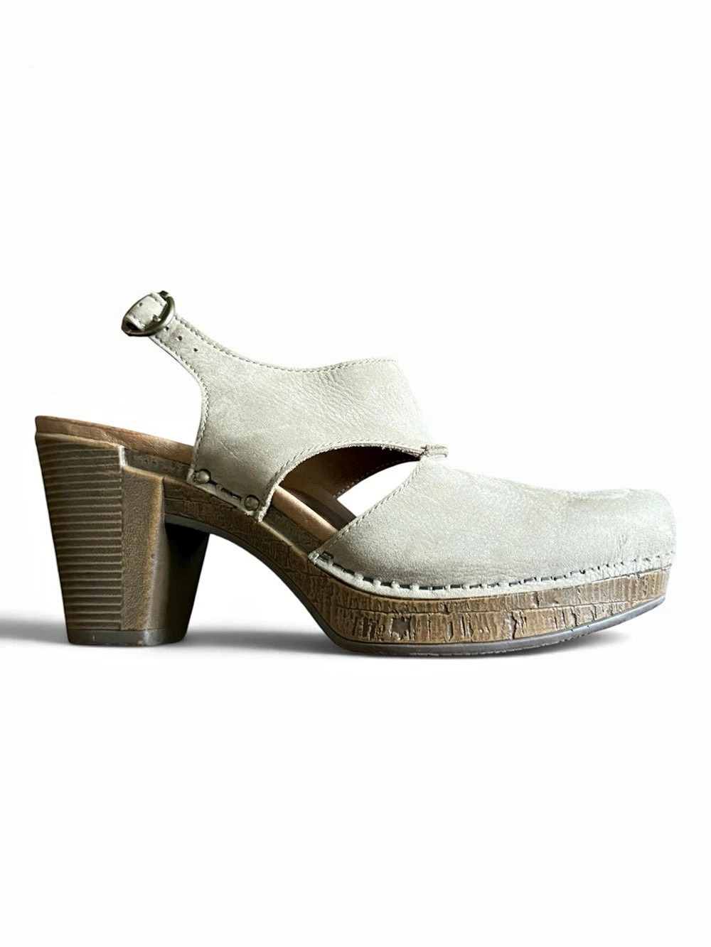 DANSKO Riley Platform Slingbacks Taupe Suede Size 10.5-11EU/41EU Women